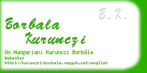 borbala kurunczi business card