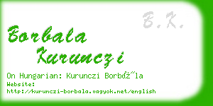 borbala kurunczi business card